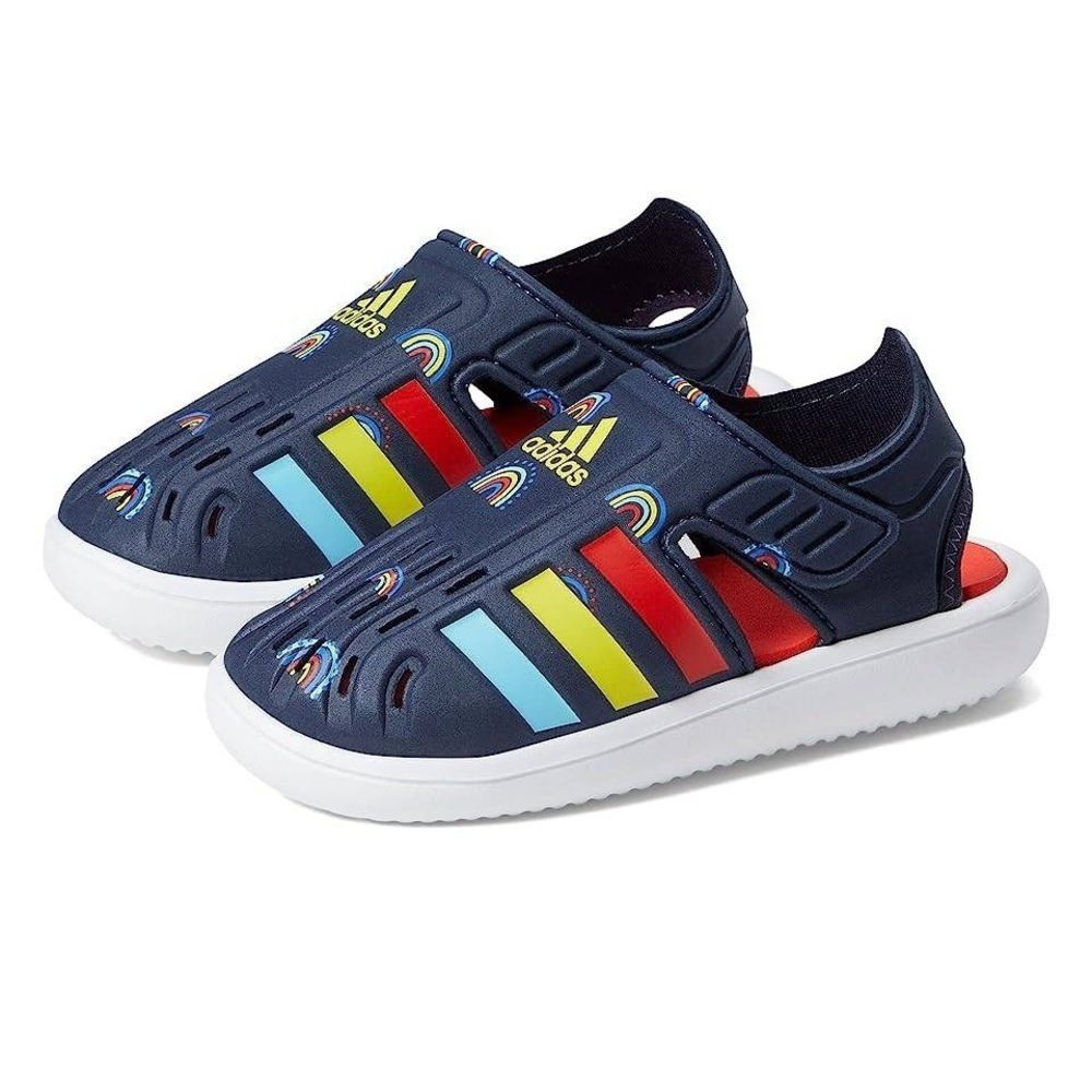 Boys Closed Toe Water Sandals Ink Orange Yellow Adidas 6 Toddler New With Tags